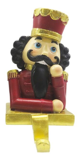 Clayre & Eef Háček na vánoční punčochu Louskáček v červeném 12 cm