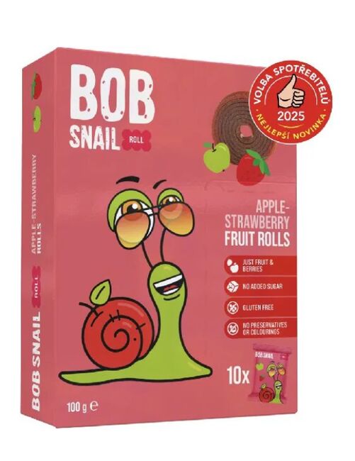 Šnek BOB ovocné rolky jablko-jahoda 100 g