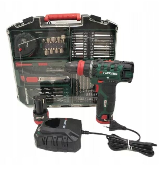 Parkside Sada s aku vrtacím šroubovákem 12V
