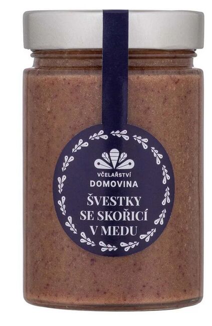 Včelařství Domovina Švestky se skořicí v medu 380 g