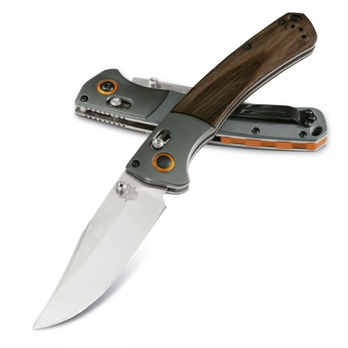 Benchmade Nůž Benchmade Crooked River s klipem dřevo 15080-2 Satin Blade Plain Edge Knife
