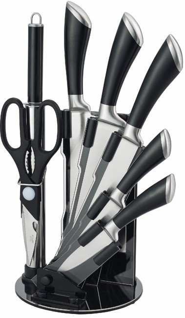 Royalty Line 8-dílná sada ocelových nožů, nůžek a ocílky RL-KSS906