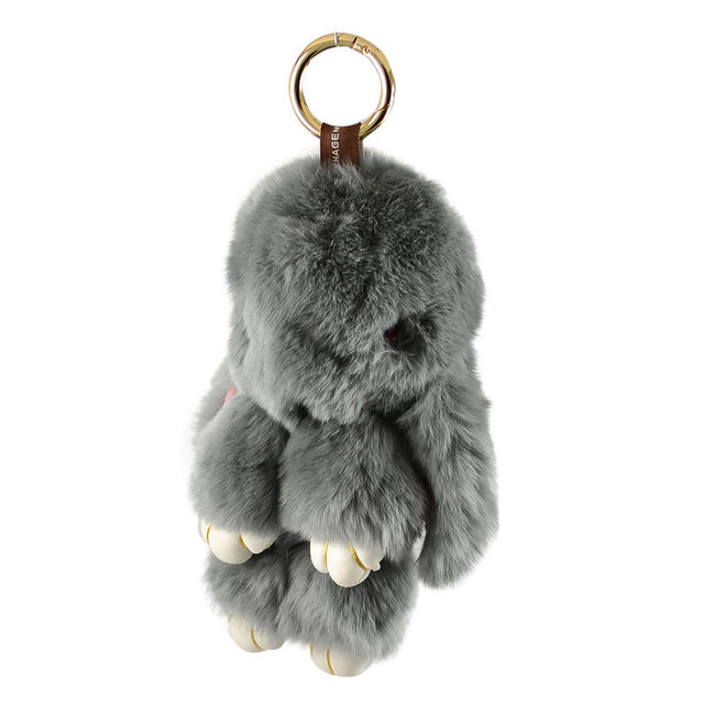 Přívěsek na kabelku - klíčenka králík šedý