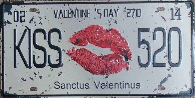 Retro Plechová cedule Valentine Kiss