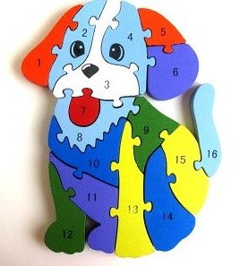 Highlife Vzdělávací dřevěné puzzle - Pes velký