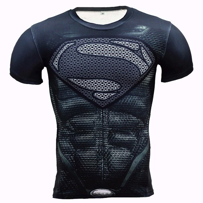 Zootop Bear Pánské elastické tričko Superman černé logo