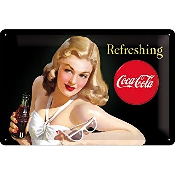 Nostalgic Art Plechová cedule-Refreshing Coca Cola Lady