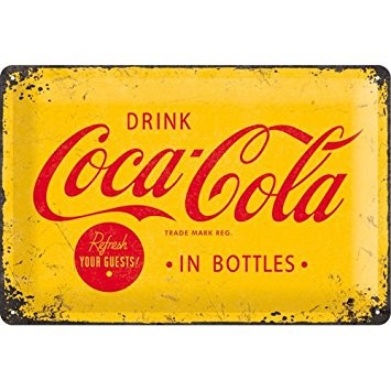 Nostalgic Art Plechová cedule-Coca Cola logo Yellow