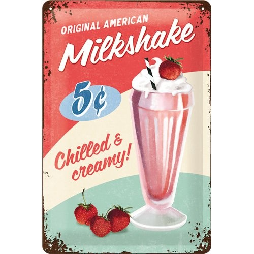 Nostalgic Art Plechová cedule-Milkshake