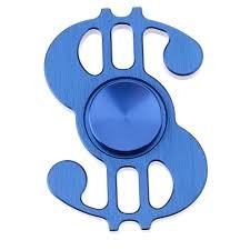 Kovový Fidget Spinner US Dolar modrý