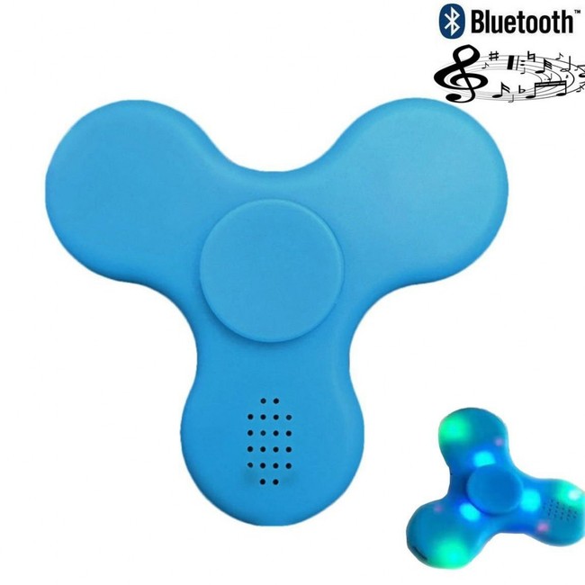 Fidget spinner s LED + Bluetooth Music modrý
