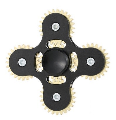Kovový Fidget Spinner ozubená kola 5 kříž černý