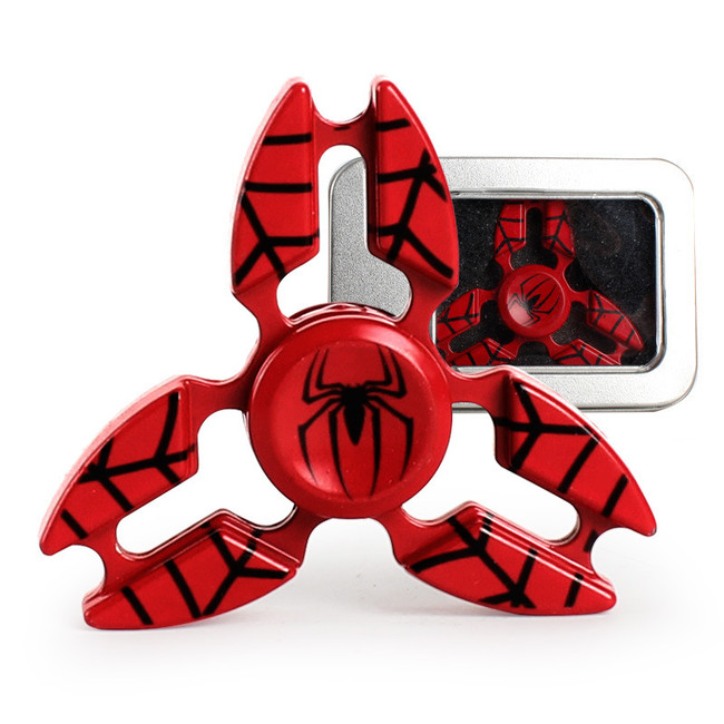 Kovový Fidget Spinner Shuriken Spider Man červený