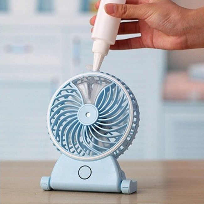 Fan Zvlhčující chladicí ventilátor - dobíjecí USB stolní modrý