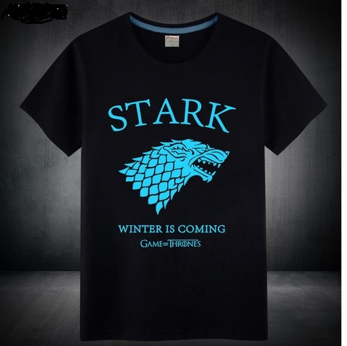 Pánské triko s luminiscenčním potiskem Game of Thrones Stark s nápisem