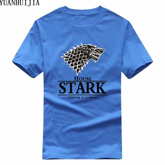 Game of Thrones Pánské triko Game of Thrones Stark modré