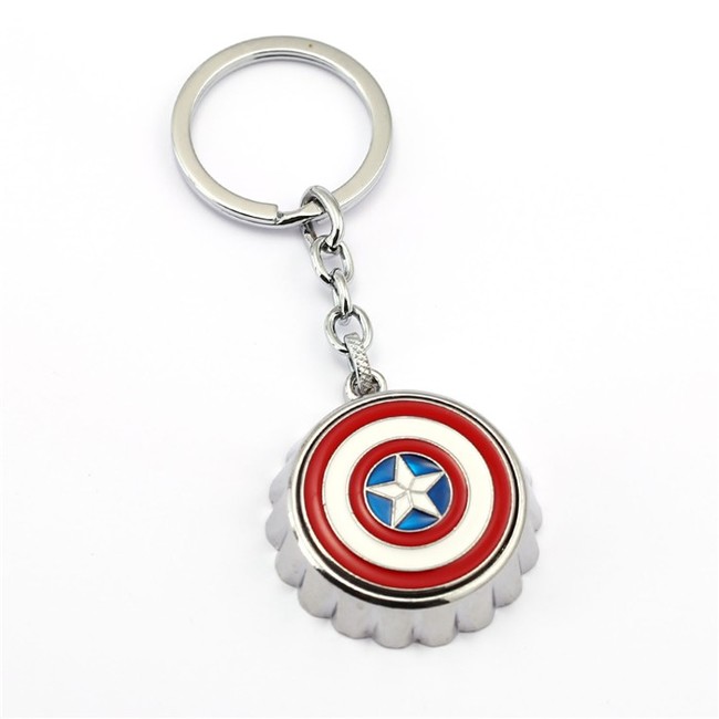 Marvel Přívěsek a otvírák na klíče štít Kapitan Amerika barevný