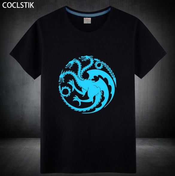 Pánské triko s luminiscenčním nápisem Hra o trůny Targaryen