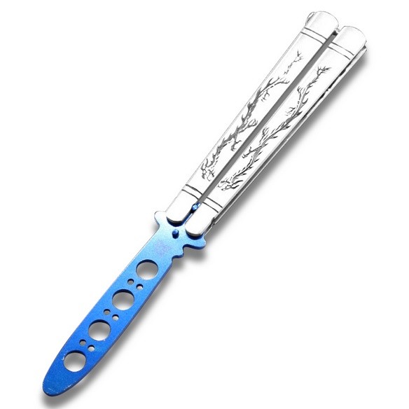 Nůž Motýlek Tréningový silver / blue