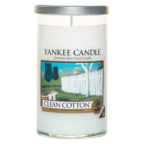 Yankee candle Svíčka ve skleněném válci Čistá bavlna, 340 g
