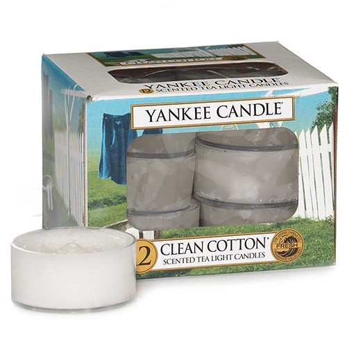 Yankee candle Svíčky čajové Čistá bavlna,   12 ks