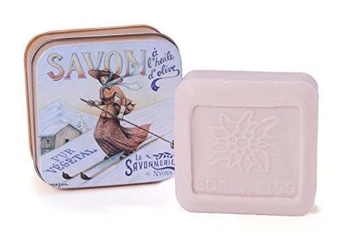 La savonnerie de Nyons Mýdlo v plechové krabičce Lyžařka 100g