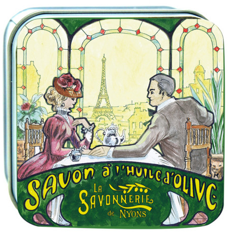 La savonnerie de Nyons Mýdlo v plechové krabičce Rande v Paříži 100g