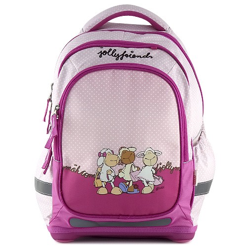 NICI Školní batoh Nici růžový s bílými puntíky