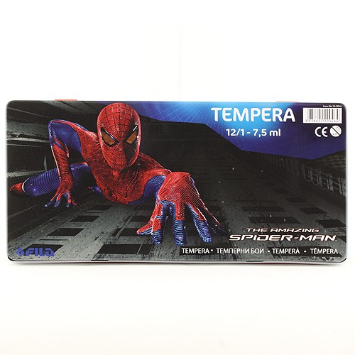 Spiderman Tempery Spiderman 12 barev, v kovovém pouzdře s motivem Spidermana