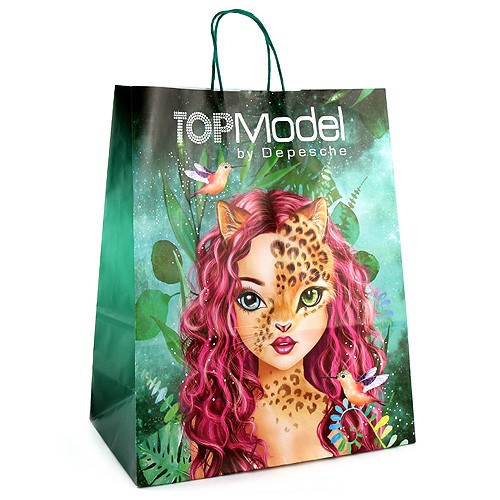 Top Model Papírová taška Top Model ASST Leopardka/Tygřice, barva zelená/modrá