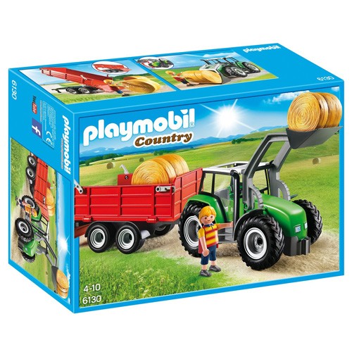Playmobil Velký traktor s přívěsem Playmobil panáček s doplňky a traktor, 45 dílků