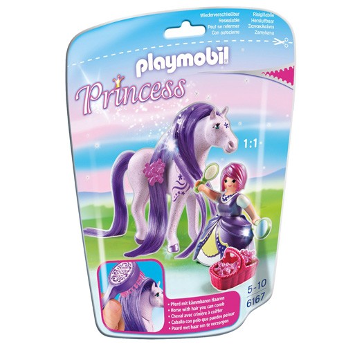 Playmobil Princezna Viola s koněm Playmobil fialový kůň a panáček, 17 dílků