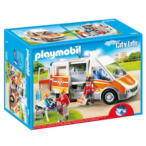 Playmobil Sanitka s majákem a houkačkou Playmobil Záchranáři, 54 dílků
