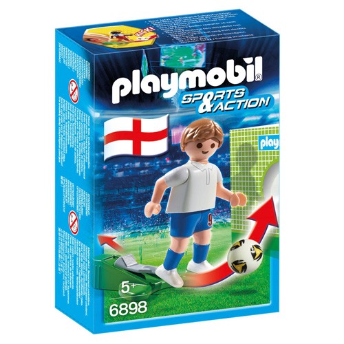 Playmobil Fotbalista Anglie Playmobil panáček s míčem, 5 dílků