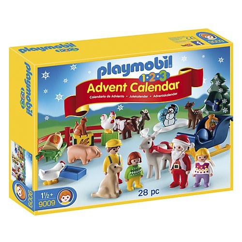 Playmobil Adventní kalendář Playmobil 1.2.3 Vánoce na statku, 28 ks