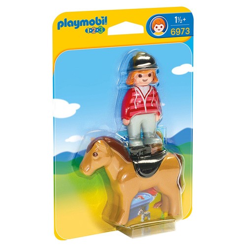 Playmobil Jezdkyně s koněm Playmobil 1.2.3, 2 ks