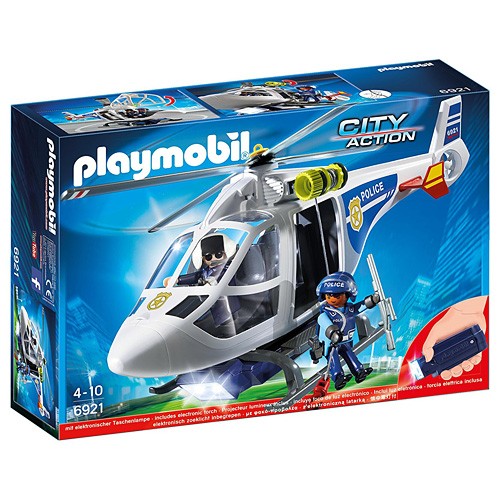 Playmobil Policejní helikoptéra s LED světlometem Playmobil Policie, 17 dílků
