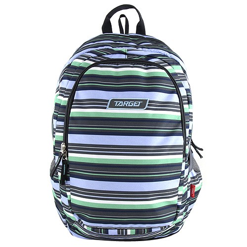 Target Školní batoh Target Pruhovaný, černo-modro-zelený