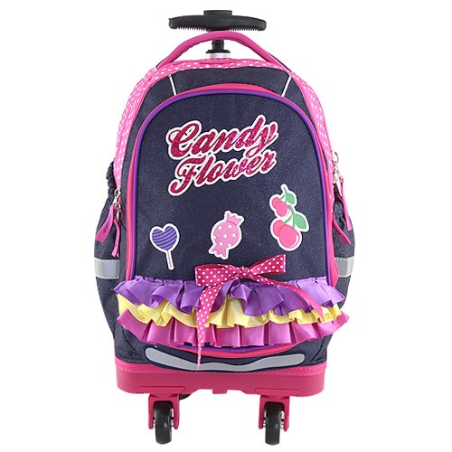 Target Školní batoh trolley Targett Candy Flower, fialová