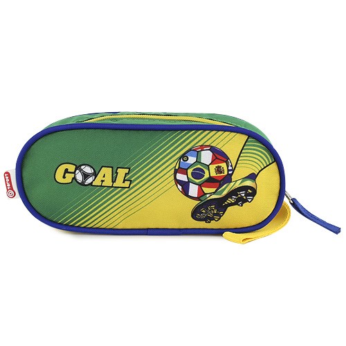 Goal Školní penál Goal elipsovitý, zeleno-žlutý