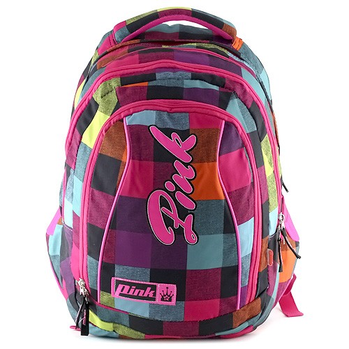 Pink Studentský batoh 2v1 Pink Backpack Pink Rainbow (2 In 1)