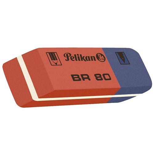 Pelikan Kombinovaná pryž Pelikan BR 80, na grafitové tužky a inkoust, červeno-modrá