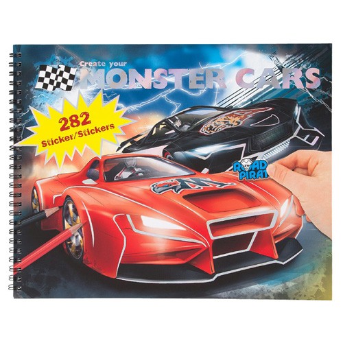 Monster cars Omalovánky Monster Cars Závodní auta, 282 samolepek