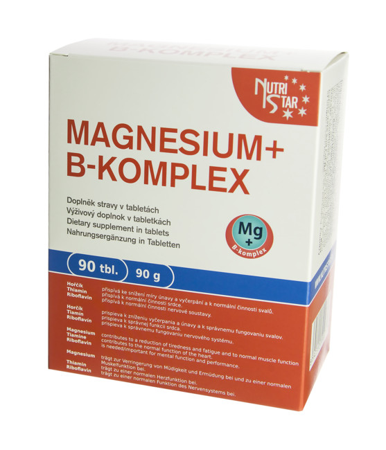 NutriStar MAGNESIUM + B-KOMPLEX, 90 tbl. / 90 g