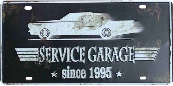 Retro Plechové cedule Service Garage 1995