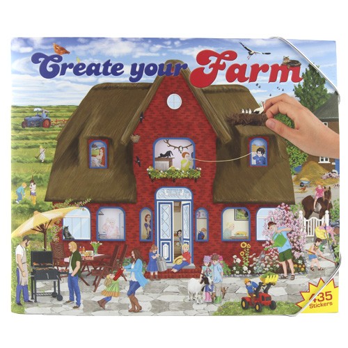 Create Your Omalovánky, kreativní sada Create Your Farm, červený domek, 435 samolepek
