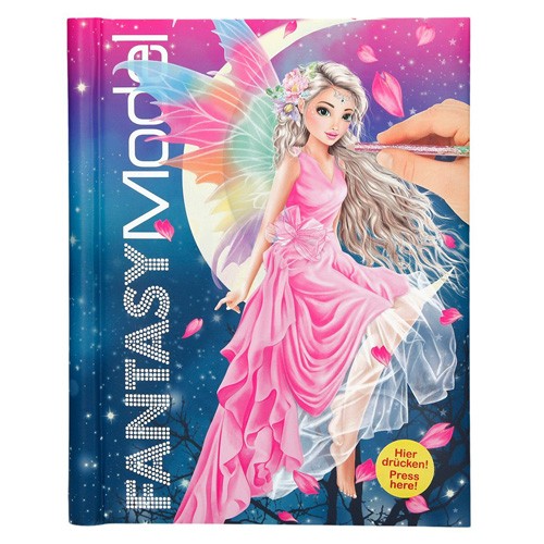 Fantasy Model Omalovánky Fantasy Model Víla s křídly, se samolepkami, kniha se zvukem a světly