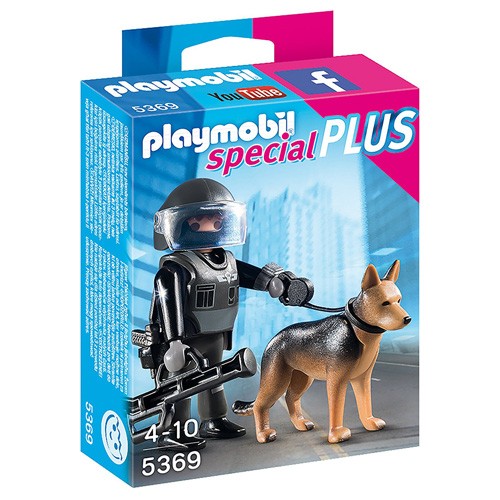 Playmobil Policejní těžkooděnec se psem Playmobil Policie, 7 dílků