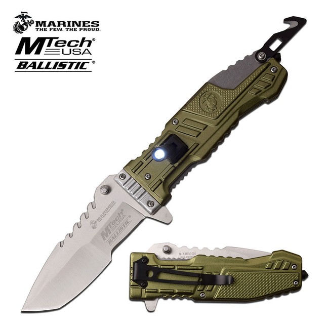 MTech U.S. MARINES BY MTECH USA M-A1056GN SPRING ASSISTED KNIFE
