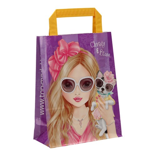 Top Model Papírový taška Top Model Christy a Bisou, 28 x 18 cm, fialová